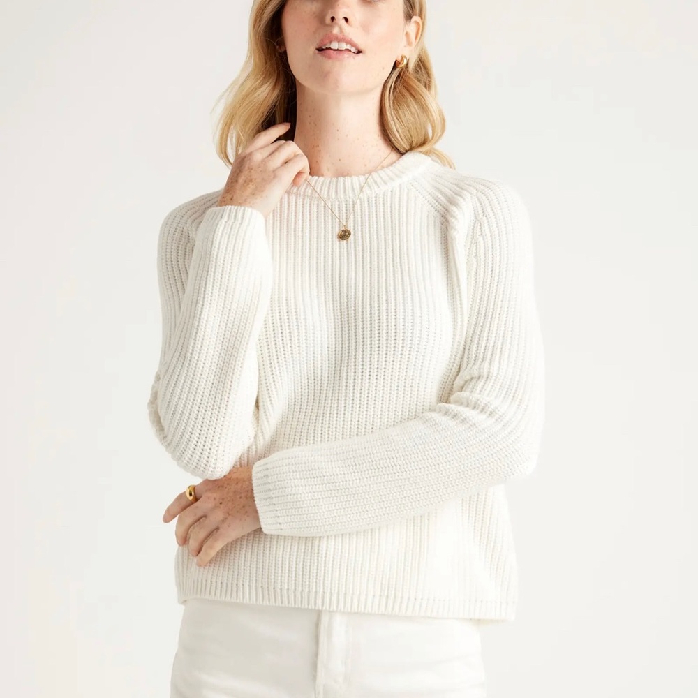 Quince fisherman cotton crew knit sweater